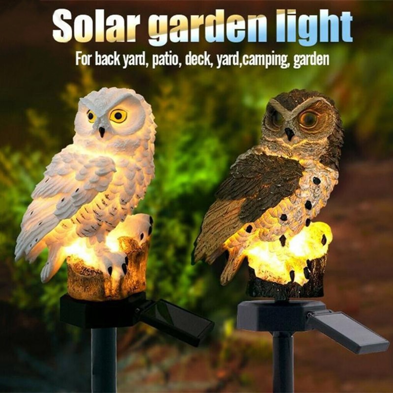 태양 정원 조명 올빼미 태양 램프 앵무새 잔디 빛 야외 장식 잔디 정원, 밝은, 장식